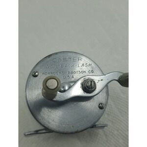 Vintage Horrocks-Ibbotson Caster Non-Back-Lash Fishing Reel Made in USA Chrome